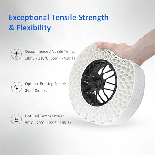 Image of Geeetech TPU Filament 1.75mm - 95A Flexible 3D Printer Filament with High Elasticity, 1KG (2.2lbs) Spool, Dimensional Accuracy ±0.03mm, Fits Most FDM Printers (Purple)