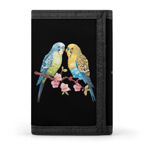 Parakeet Budgies Trifold Wallet Slim Credit Card Holder for Women Men