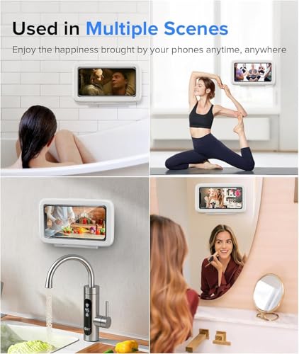 Image of Shower Holder Waterproof 360 Rotatable Bath Smartphone Holder Wall Mounted Mobile Holder | Mobile Stand | High Sensitivity Cover Mount Box (Shower Phone Holder)