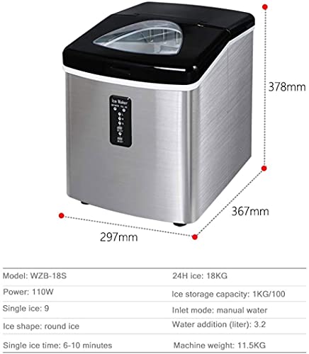Máquina portátil para hacer hielo - Hielo en cubos listo en 6-10 minutos - Produce 40 libras de hielo en 24 horas - Ideal para hogar, oficina, bar o cocina miniatura 3