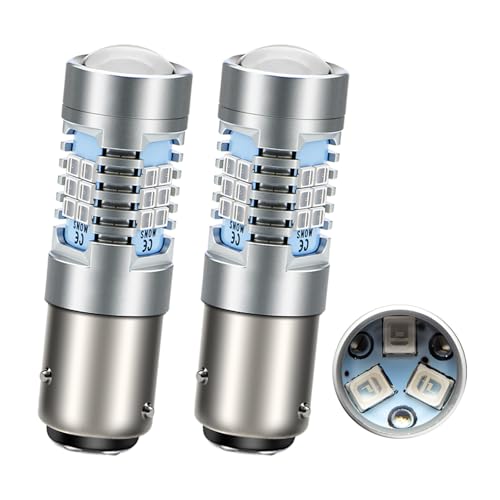 Ampoules LED BAZ15D rouges 12-24V Ruiandsion 21SMD pour feu de recul automobile