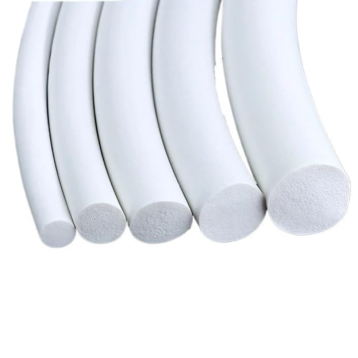 Burletes, cinta de espuma, espuma de alta densidad Cinta excluyente de borrador, cordón de espuma VMQ blanco redondo de 3 metros, tiras de sellado de varilla de respaldo de esponja de diámetro de 1-25