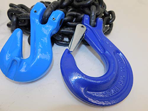 Autohauler Supply - 2-Pack Of Heavy Equipment Flatbed Binder Chains With Clevis Grab Or Slip Hooks (Clevis Slip Hook & Grab Hook, 3/8" Grade 100) #TOP4