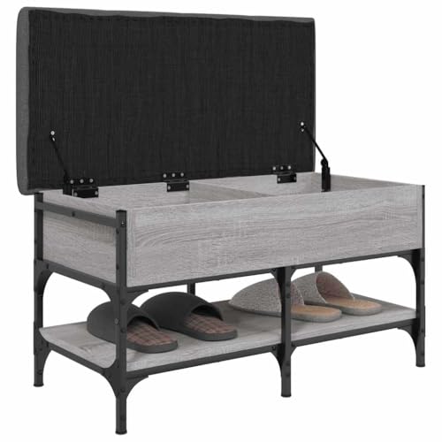 Banc à chaussures gris Sonoma meuble de rangement 82 cm salon