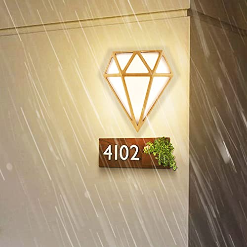 Applique extérieure design or luxe étanche IP65 luminaire de façade diamant 12W
