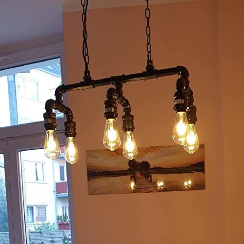 LED Edison Bulb, Vintage Light Bulb, Dimmable 4W E27 LED Bulbs, LED Filament Bulb, Antique Style Retro Amber Glass Screw Lamp, ST64 2200K 430LM 4W - 6 Pack