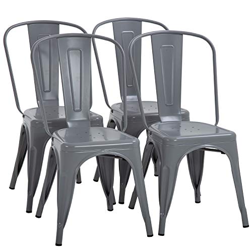 Metal Dining Chairs Set Of 4 Stackable Metal Chairs Room Chair Vintage Patio