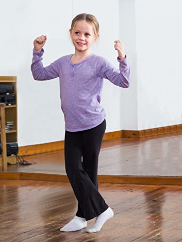 Stelle Girl's Flare Leggings with Pockets High Waisted Bootcut Yoga Pants Kids Dance Bell Bottoms Leggings - Image 3