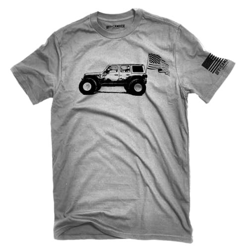 Off-Road SUV American Flag USA Silhouette T-Shirt Perfect Shirt for Offroad JK JL 4x4 Owners