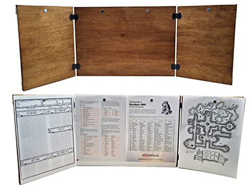 World of Dice - Premium Spielleiterschirm - aus Holz, ideal für D&D, DSA, Cthulhu und viele mehr, mit Magnete für… – Bild 3
