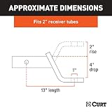 CURT 45270 Class 3 Trailer Hitch Ball Mount, Fits 2-Inch Receiver, 7,500 lbs, 1-Inch Hole, 4-Inch Drop, 2-In Rise, Gloss Black Powder Coat