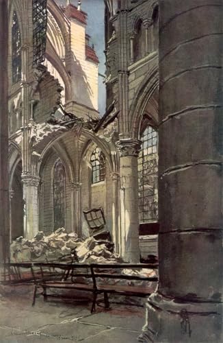 Reproducción de lienzo de ruinas abadia Saint Jean por Francois Flameng, mural 60x90cm