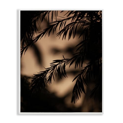 'Night Silhouette Tree Leaves'| Framed Giclee Art