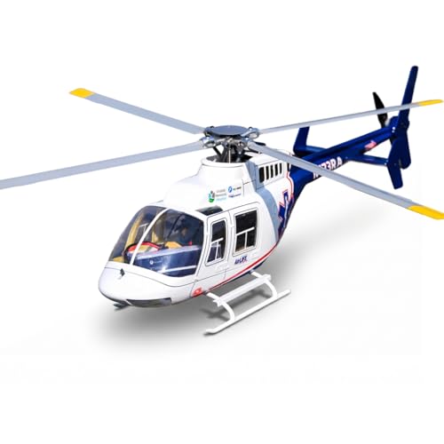 Helidirect FlyWing BELL-407 GPS Scale Electric Remote Control Helicopter RTF 470 Class with M10 GPS, ACE Flight Controller & 4-Blade Rotor - Outdoor RC Helicopter for Adults, Intermediate & Advanced