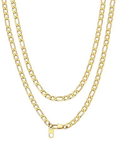 Bandmax Collar Oro Acero Italiano Eslabones Cuello Cadena Mujer 4mm 50cm