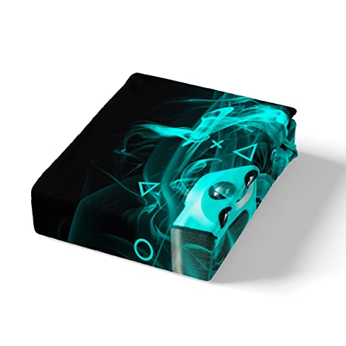 Loussiesd Jugendliche Gamer Bettbezug Set Blau Schwarz Geometrie Gaming Bettwäsche Set 135x200cm Gamepad Bettbezug Jungen Mädchen… – Ansicht 4