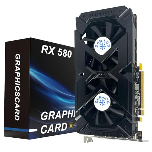 ZER-LON AMD Radeon RX 580 Graphic Cards, 8GB 256Bit 2048SP GDDR5 1284/7000MHz, DP HDMI-Output, PCI Express 3.0 with Dual Fan for Office and PC Gaming