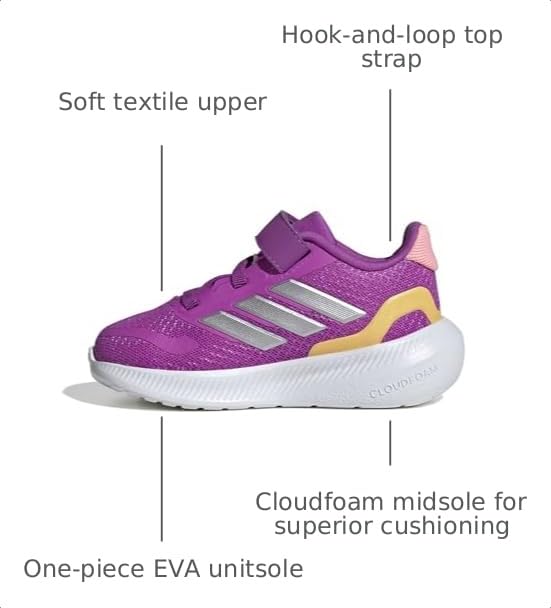 Image of adidas Kids' Marvel Run Falcon 5 Elastic Lace & Strap Shoe