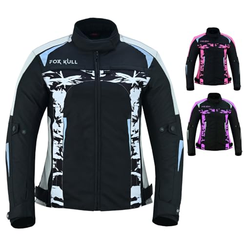 FOXFULL MOTORCYCLE JACKET WOMEN CE ARMORED BIKERS RIDING RACING WATERPROOF ALL SEASON JACKET (US
