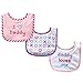 Luvable Friends I Love Mommy and Daddy Baby Bibs, Pink Daddy, 3-Count