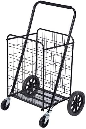 Yameem يميم Shopping Cart with Dual Swivel Wheels for Groceries - Compact Folding Portable Cart Saves Space Grocery Shopping Trolley