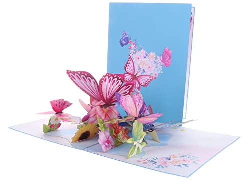 Igifts And Cards Flying Butterflies 3D Pop Up Greeting Card – Floral Thank You Card, Butterfly Lovers Gift, Thinking Of You Gifts For Women, Valentine's Day Presents, Happy Mother's Day, Grad Card #TOP13