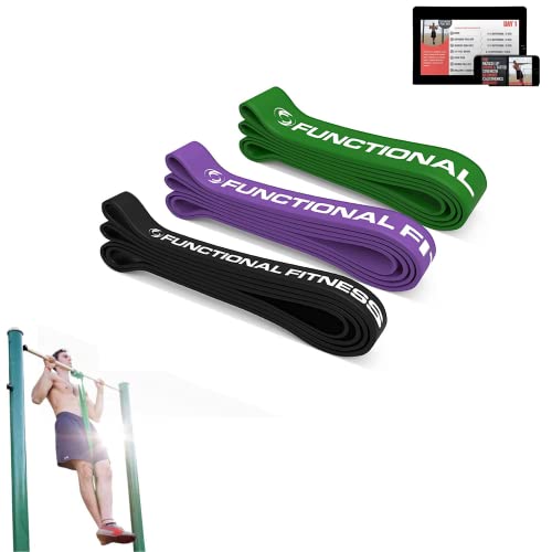 Rubberbanditz Pull Up Assist Bands Set by Functional Fitness. Heavy Duty Resistance and Assistance Training Band