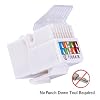 CYBERTECH Compact Designed RJ45 CAT6/CAT5e Tool-Less Gold Plated Keystone Modular Jack in White, for 10-Gigabit Ethernet Network Cable Patch Panel Wall Plate with Standard Keystone Ports (25 Pack)