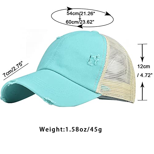 Adjustable Mesh Cap Cross Hat Baseball Cap Sunhat Sport Headdress Chapeau Mint Green #TOP6