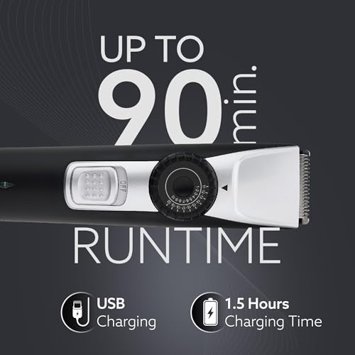 Image of AGARO Beard Trimmer MT1155, Adjustable Beard Trimmer for Men with Precision Dial, USB Rechargeable, 20 Length Settings Mustache Trimmer for Mens Gifts