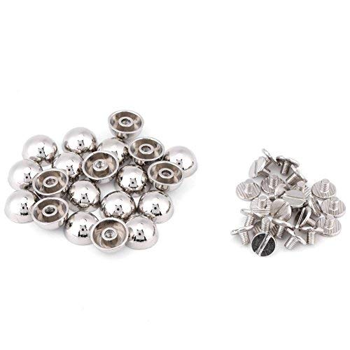 20Pcs Rivets Studs, Screw Mushroom Rivets Buttons Dome Shape Rivets For Leather Belt Bag Shoes Decoration Craft Supplies(Silver) #TOP8
