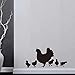 Ksnrang Pegatinas de Pared Papel Madre Pollo con Pollitos Pegatinas de Pared talladas Animal Etiqueta engomada Creativa para niños Sala de Estar Pegatinas Negro 57 * 36.4