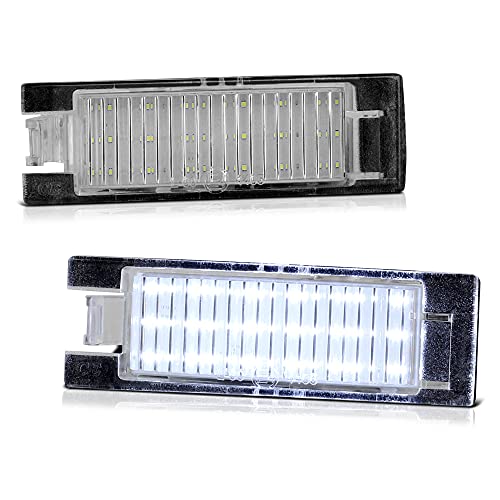 VIPMOTOZ Full LED License Plate Lamps Compatible With 2016-2022 Fiat 500X 2015-2023 Jeep Renegade Pure White Clear Lens Left Driver Right Passenger Side Pair Set