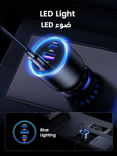 UGREEN 130W شاحن سيارة 3 منافذ USB‑C شحن سريع لمكبوك وآيفون وسامسونج — متوافق مع MacBook Air/Pro، Samsung S25‑S23، iPhone 17‑15 وHP/Dell - الصورة 7