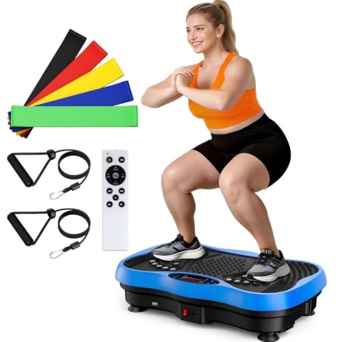 Image of Vibration Plate Exercise Machine, 130 Levels Full Body Workout Vibrating Plate for Lymphatic Drainage Weight Loss, 450 Lbs Capacity Shake Platform with Bluetooth for Women Men