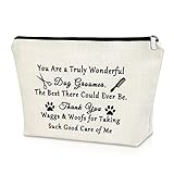 Sazuwu Birthday Gifts for Dog Groomer Makeup Bag Pet Groomer Gifts for Women Cosmetic Travel Pouch Thanksgiving Thank You Appreciation Christmas Birthday Present