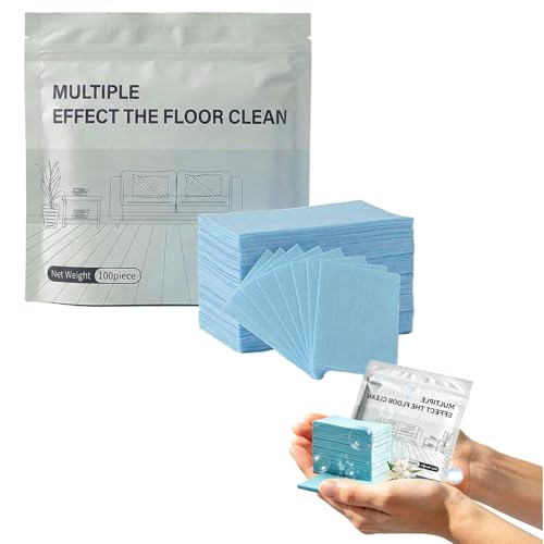 TICFICK 100 Piece Floor Cleaning Tablets Multi-Surface Cleaner 2026 Upgraded Multi-Effect Dissolvable Pre-Measured Deep Cleaning Tablets for Tile Vinyl Hardwood Laminate Kitchen Bathroom (Blue)