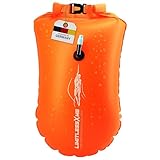 LimitlessXme Schwimmboje & Trockensack - 28l Orange. Sicherheit beim Schwimmen, Open Water und Triathlon. Swimming Buoy, Swim Bubble, Schwimm Boj aufblasbar