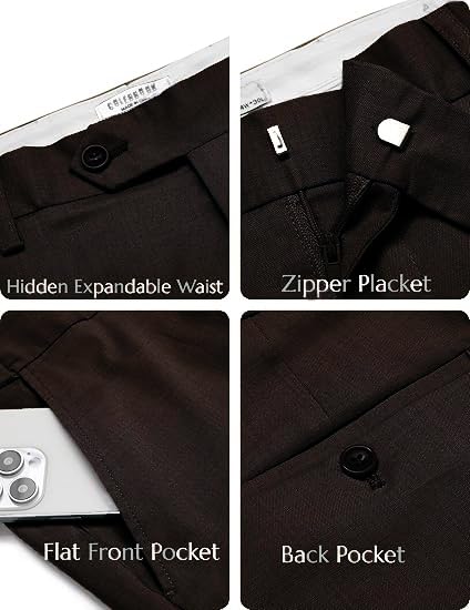 Image of CB-COLEBROOK Luxury PV Stretchable Classic Casual Pants for Men | Stylish Ankle Fit Men's Wear Premium Trousers for Office or Party | Mens Fashion Dress Trouser with 4 Pockets & Suit Pant's