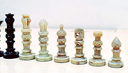 Image of StonKraft Stone Chess Pieces Chessmen Chess Coins (3 inch King)