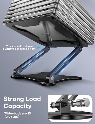 image for LOXP Adjustable Laptop Stand for Desk, Metal Foldable Laptop Riser, Ve