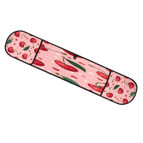 Polka Dot Heart Cherry Double Mitt Oven Glove Heat Resistant Microwave Glove Extra Long Potholder Kitchen Oven Mittsfor Cooking Baking and Serving