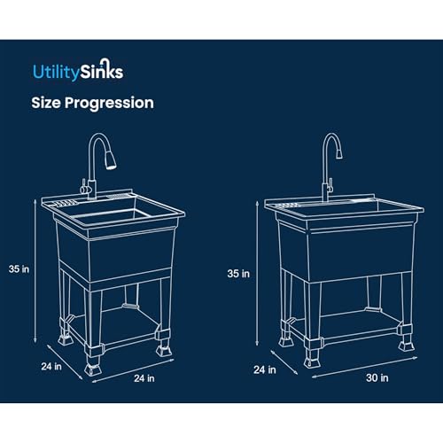 UTILITYSINKS Freestanding Utility Sink - Quick Connect Drain - 24 x 24 in - image 2