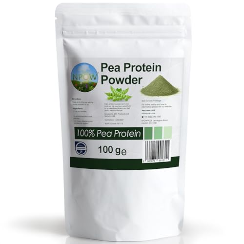 NPOW Pure Pea Protein Powder - Vegan Protein Powder for Muscle Recovery and Muscle Growth, Plant Proteins Powders, Powders for Smoothies and Oatmeals - 100g