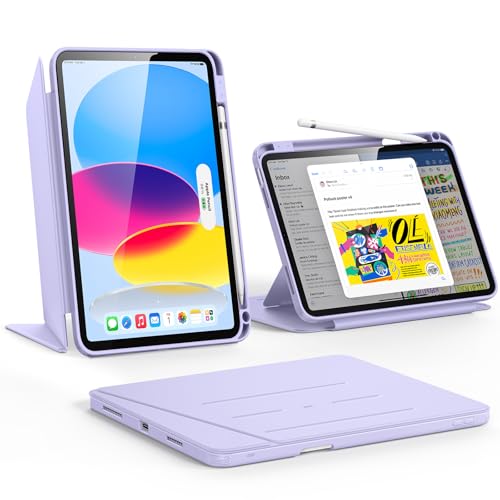 ESR iPad 11世代 ケース A16 iPad 第10世代 / 第11世代 専用カバー (2022/2025モデル) ペン収納 耐衝撃 縦横スタンド 自動ウェイク/スリープ Pencil/USB-C対応 マルチアングルケース 11インチ/10.9インチ Flipシリーズ パープル