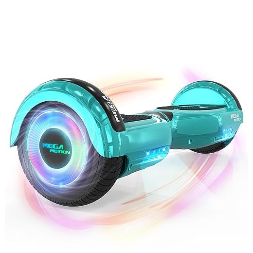 MEGA MOTION Hoverboard, Hoverboards à deux roues de 6,5 pouces avec Haut-parleur Bluetooth, avec Lumières LED colorées, Cadeau pour Enfants et Adolescents (Vert)