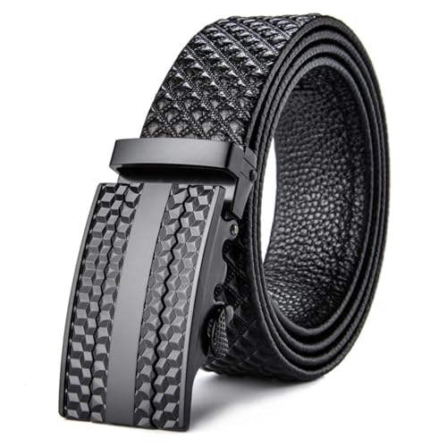 Ceinture en cuir véritable finis les trous déformés grâce à la boucle automatique en alliage