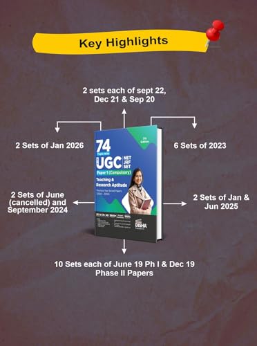 Image of Disha 74 Topic-wise NTA UGC NET / JRF / SET Paper 1 (Compulsory) Teaching & Research Aptitude Previous Year Solved Papers (2026 - 2004) 8th Edition | PYQs Question Bank | National Eligibility Test 2027