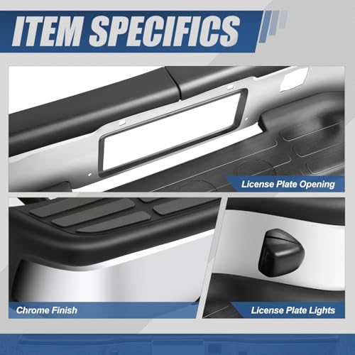 Image of Auto Dynasty Rear Step Bumper for 99-06 Silverado Sierra 1500 2500, Chrome