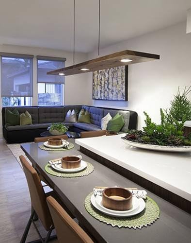 Image of Artica Wooden Ceiling Lamp - Modern Wood Chandelier Pendant Light with LED | Minimalist Wooden Hanging Lamp for Home, Restaurant & Office Decor